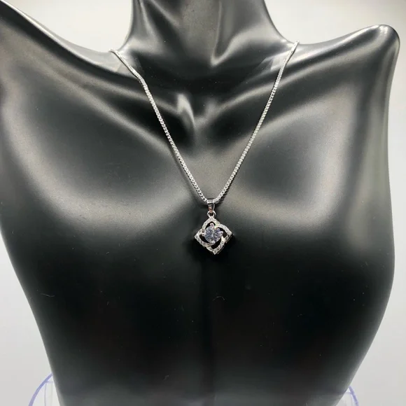 925 Sterling Silver Diamond Boho Fashion Elegant Necklace - Picture 2 of 8